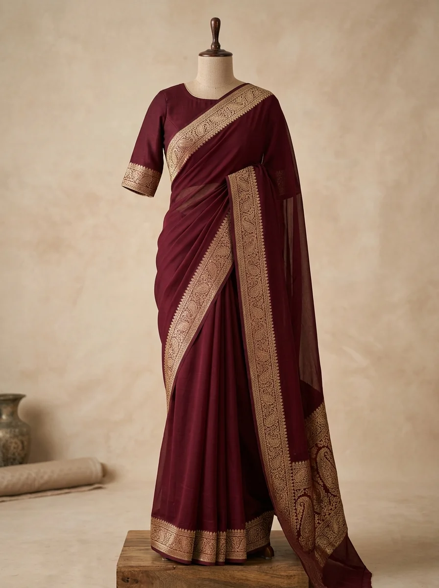 Golden Border Party Chiffon