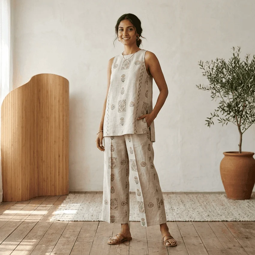 Printed Linen Set