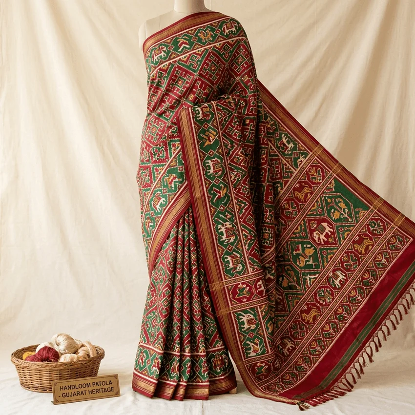 Patola Print Pure Silk Saree