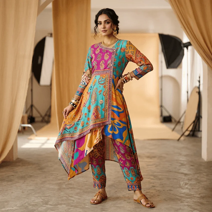 Printed Fusion Kurta