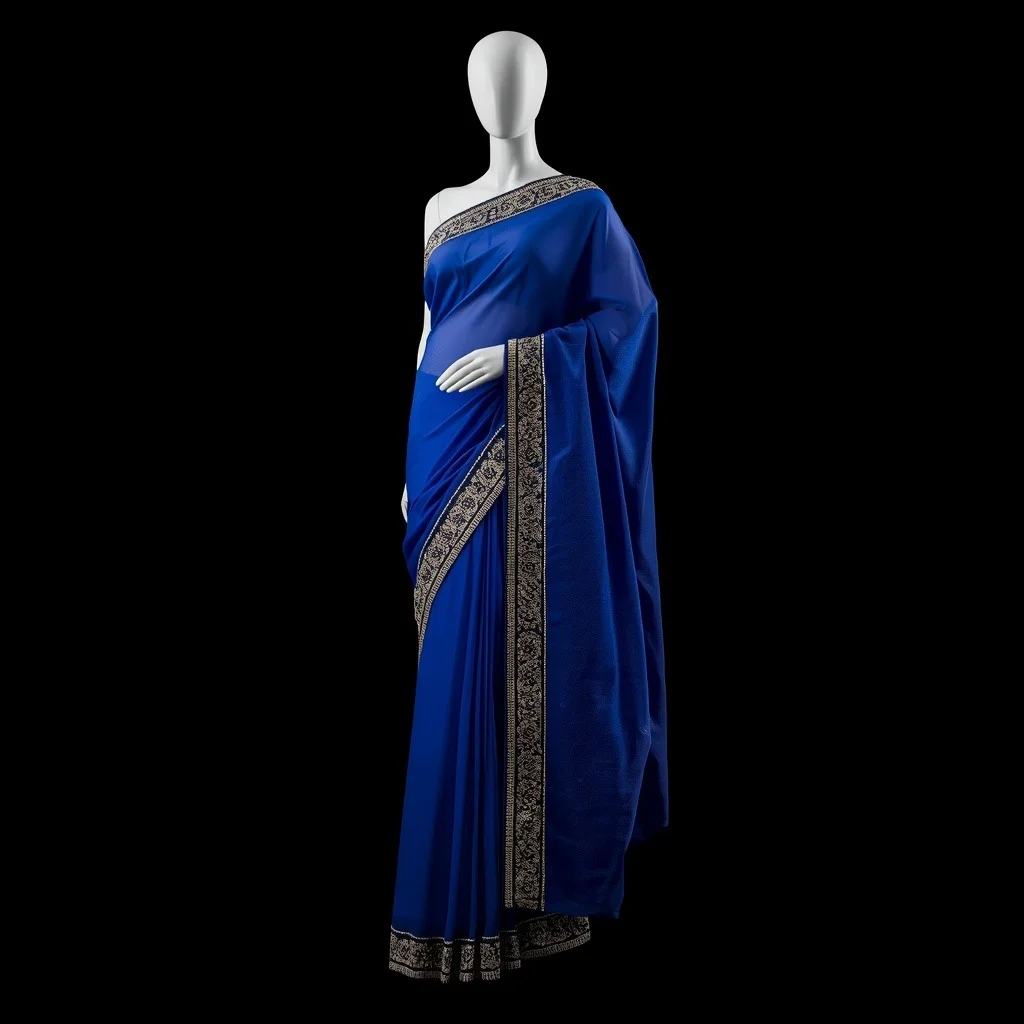 Embroidered Designer Georgette Saree in Emerald - Pooja Saree Center Ahmedabad