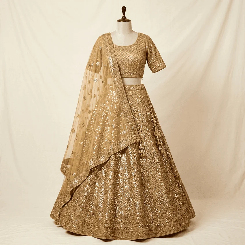 Metallic Sequin Lehenga