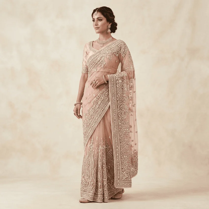 Sequin Work Georgette Saree