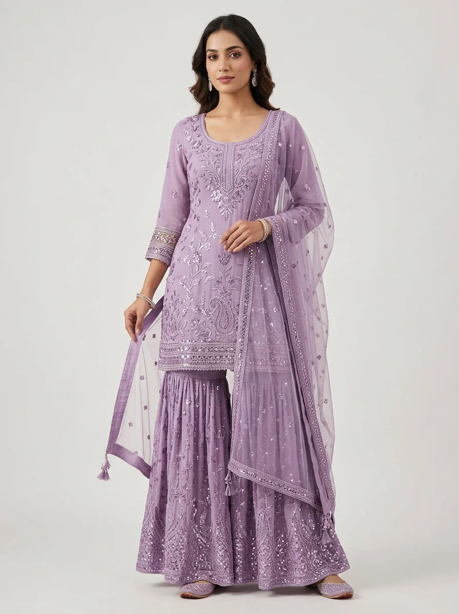 Lavender Sharara Set