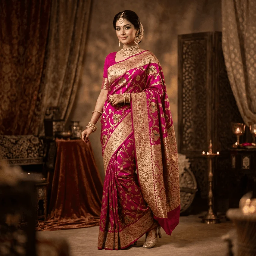Satin Border Chiffon Saree